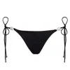 Daughters Of The Sun Swim Women's Red / Black Tokyo Black String Tie Bikini Bottoms With Square Pearls In Black/red