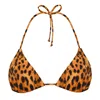 Daughters Of The Sun Swim Women's Yellow / Orange / Black Zanzibar Leopard String Tie Bikini Top In Black/yellow/orange