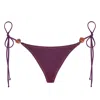 Daughters Of The Sun Swim Women's Pink / Purple Arizona Plum String Tie Bikini Bottoms With Orange Goldstone In Pink/purple