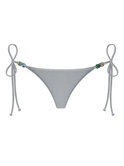 Daughters Of The Sun Swim Women's Grey / Silver Creta Silver Abalone Bikini Bottoms In Silver/grey