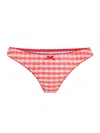 Daughters Of The Sun Swim Women's White / Red Palermo Gingham Cheeky Bikini Bottoms In White/red