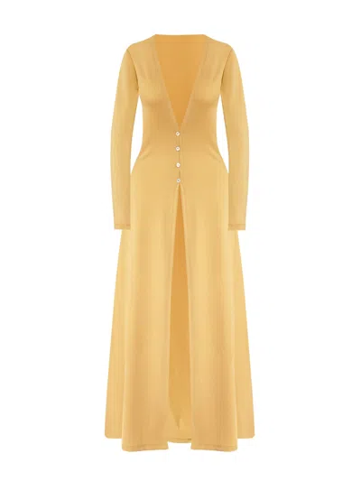 Daughters Of The Sun Swim Women's Gold / Yellow / Orange Aruba Gold Maxi Robe Dress In Yellow/orange/gold