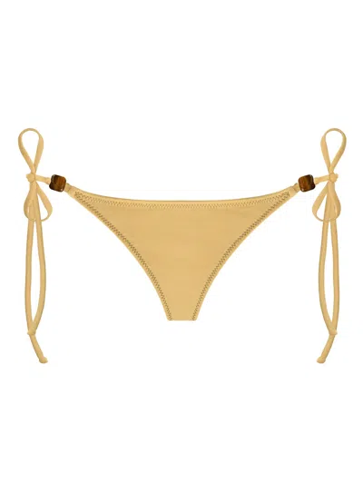 Daughters Of The Sun Swim Women's Gold / Yellow / Orange Aruba Gold Tiger's Eye Bikini Bottoms In Yellow/orange/gold
