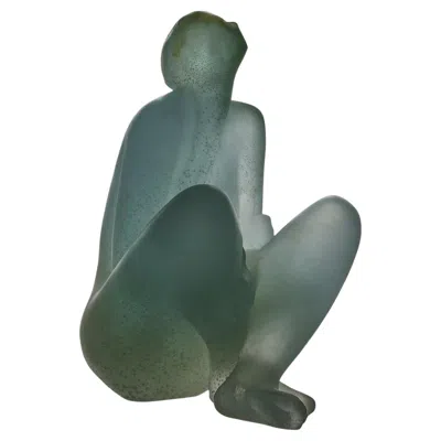 Pre-owned Daum 20th Century Abstract Pate De Verre "la Brise" By Louis Laubignat For  In Gray