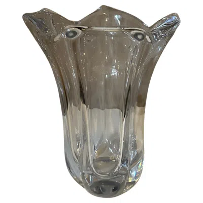 Pre-owned Daum 20th Century French Large Crystal  Vase, 1960s In Transparent