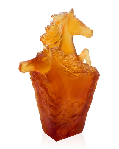 Daum Amber Cavalcade Pencil Holder In Orange