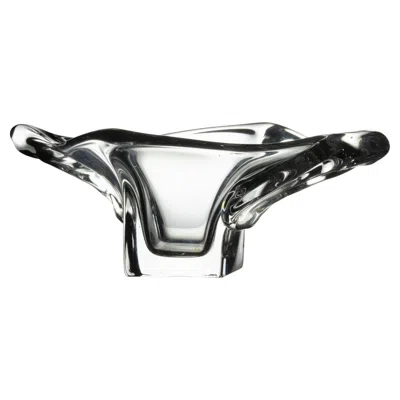 Pre-owned Daum Art Deco Crystal Centerpiece By , France, Clear Glass, 1950s In Black