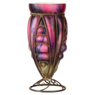 Pre-owned Daum Art Deco Le Verre Fran�ais Glass Vase By Charles Schneider, France, Circa 1920s In Brown