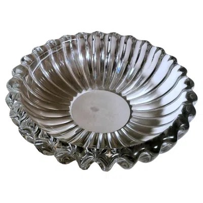Pre-owned Daum Art Deco Production  Design Pierre D'avesn French Molded Glass Bowl In Gray
