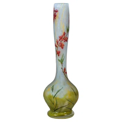 Pre-owned Daum Art Nouveau Cameo Single Vase 'daphné',  Nancy, France, Circa 1910/1915 In Gray