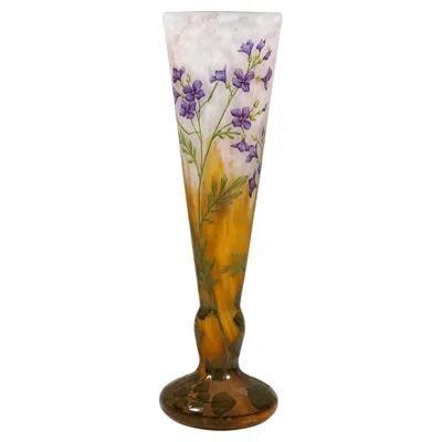 Pre-owned Daum Art Nouveau Cameo Vase, Julienne Des Dames,  Nancy, France, Circa 1910 In Sand