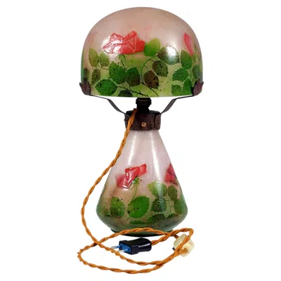 Pre-owned Daum Art Nouveau Table Lamp, Roses Sauvages,  Nancy, France, Circa 1905 In Brown