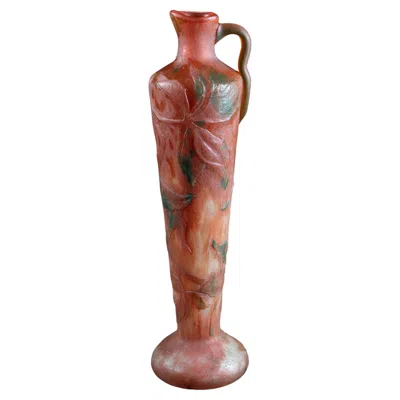 Pre-owned Daum Art Nouveau "virginia Creeper" Ewer By  - French, C. 1900 In Brown