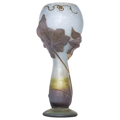 Pre-owned Daum Autumn Vase In Transparent