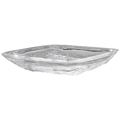 Pre-owned Daum Bowl  Design France, 1960 Transparent Color Rectangular Form Signed In Gray