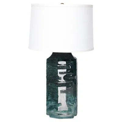 Pre-owned Daum Brutalist Smoked Aquamarine Crystal Argos Table Lamp By Baldiccini Signed  In Transparent