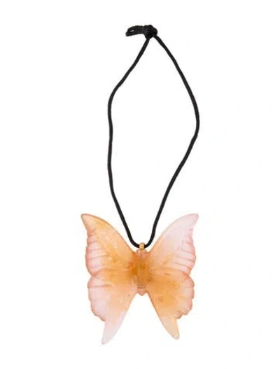 Pre-owned Daum Butterfly Pendant/ornament In Orange