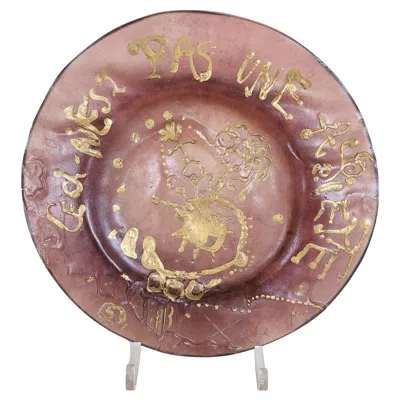 Pre-owned Daum Ceci N'est Pas Une Assiette, Dali And , 20th Century In Brown