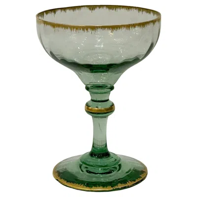 Pre-owned Daum Champagne Glass, Art Nouveau Period, Nancy Manufacture, Circa 1900 In Gray