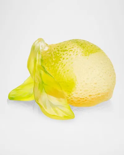 Daum Citrus Crystal Decorative Lemon In Yellow