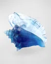 Daum Coral Sea Large Conch Shell In Blue