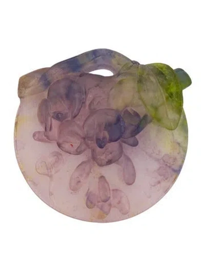 Pre-owned Daum Crystal 1998 Christmas Ornament In Purple