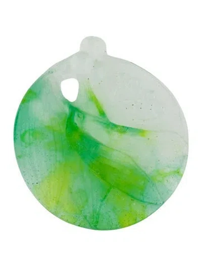 Pre-owned Daum Crystal Christmas Ornament In Green