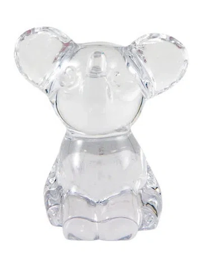 Pre-owned Daum Crystal Elephant Figurine In Transparent