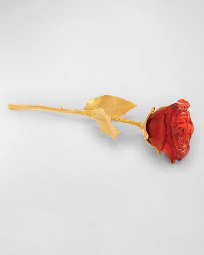 Daum Crystal Eternal Rose In Red