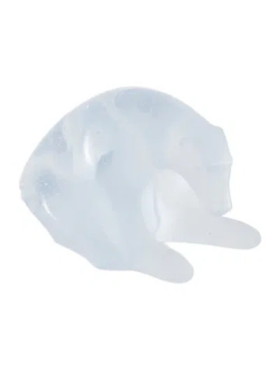 Pre-owned Daum Crystal Polar Bear Figurine In Clear