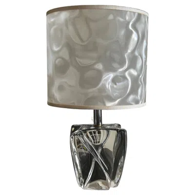 Pre-owned Daum Crystal Table Lamp, Mid-century Modern, France, Circa 1970s In Transparent