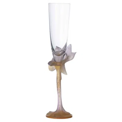 Pre-owned Daum Cup  Molded And Relief Crystal 20th Century In Transparent