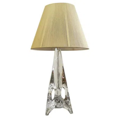 Pre-owned Daum Daul Eiffel Table Lamp In Sand