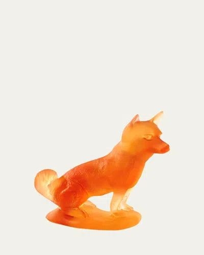 Daum Dog Chinese Horoscope Crystal Figurine In Amber