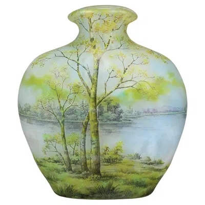 Pre-owned Daum Early 20th Century Art Nouveau Cameo Glass "summer Landscape" By  Frères In Transparent