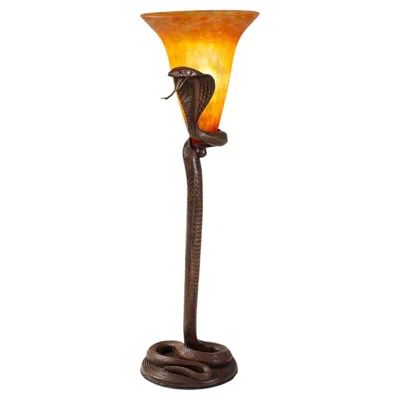 Pre-owned Daum Edgar Brandt And  �cobra� Torch�re In Gold