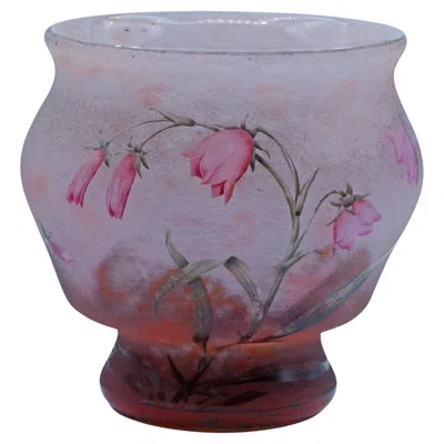 Pre-owned Daum Exceptional Etched Spherical Vase By Nancy , France, 1910 In Transparent