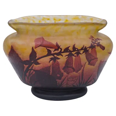 Pre-owned Daum Fleurs De Tabac Vase By  Nancy In Brown
