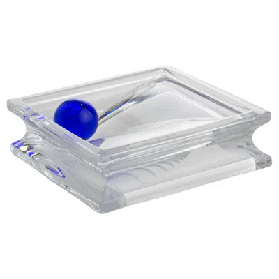 Pre-owned Daum France Crystal Cigar Ashtray Geometric Bowl Vide Poche Catchall, 1970s In Gray