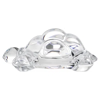 Pre-owned Daum France Crystal Turtle Paperweight Sculpture, Circa 1970 In Gray
