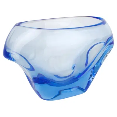 Pre-owned Daum France Modernist Blue Crystal Vase, Circa 1950