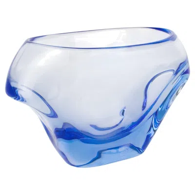 Pre-owned Daum France Modernist Blue Crystal Vase, Circa 1950