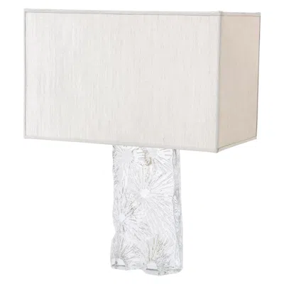 Pre-owned Daum French 1950s  "chardon" Cristal Table Lamp In Transparent
