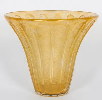 Pre-owned Daum French Art Deco Vase By  Nancy In Orange