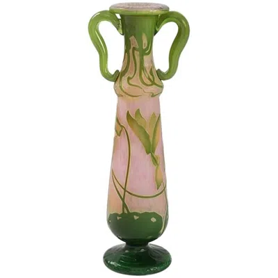 Pre-owned Daum French Art Nouveau Glass Vase By  Nancy In Brown