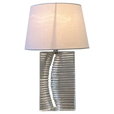Pre-owned Daum French Clear Crystal Table Lamp By  In Sand