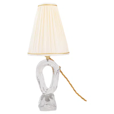 Pre-owned Daum French  Crystal Glass Table Lamp, Around 1960s ' Signed ' In Sand