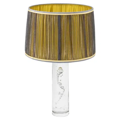 Pre-owned Daum Glass Lamp With Air Bubbles Pattern, Signed " France", Circa 1975 In Sand