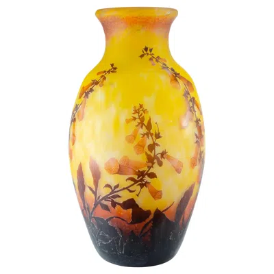 Pre-owned Daum Great  Nancy Vase Art Nouveau In Brown