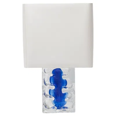 Pre-owned Daum Jean Pierre Demarchi Blue Glass Table Lamp  1970s